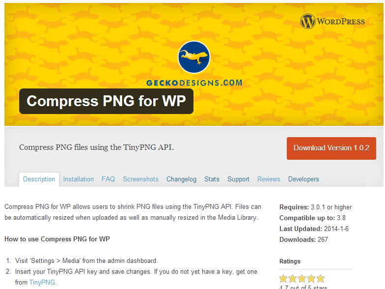 Compress PNG for WP