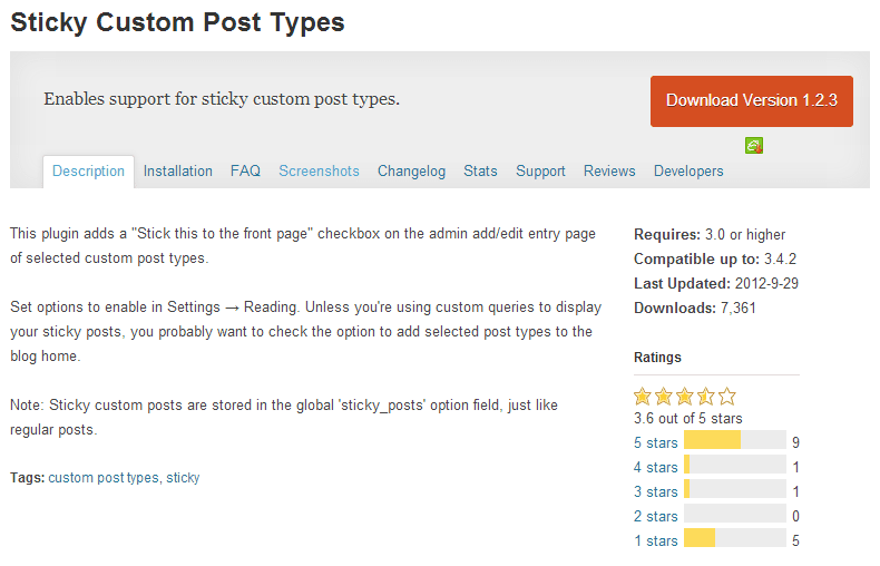 Sticky Custom Post Types
